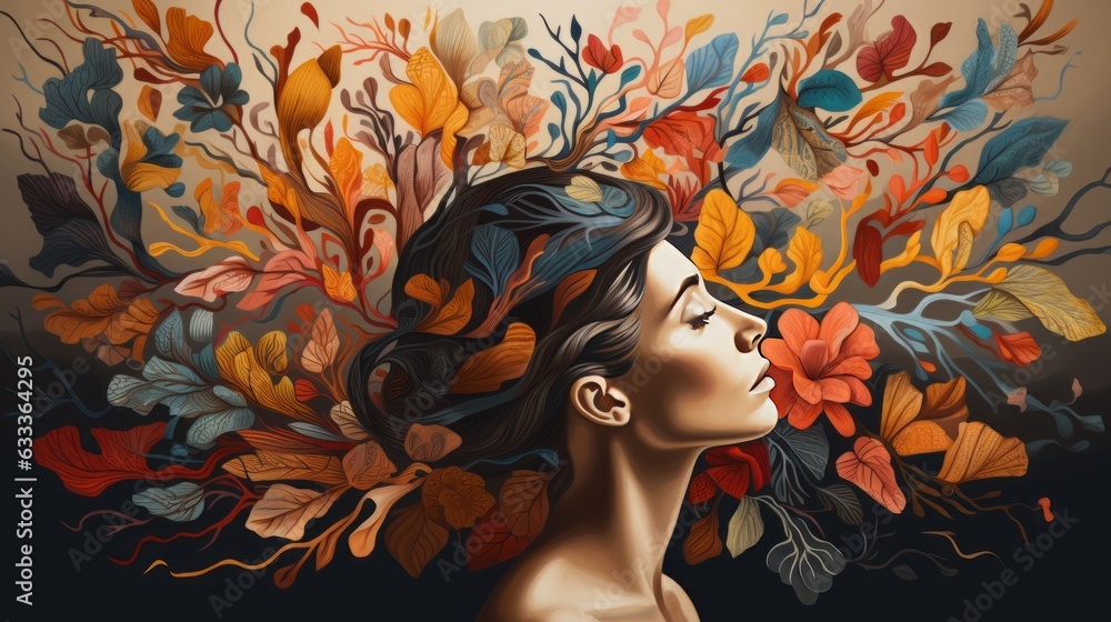 Poster visual depiction of the abstract concept of mindfulness and slow living, emphasizing the importance 