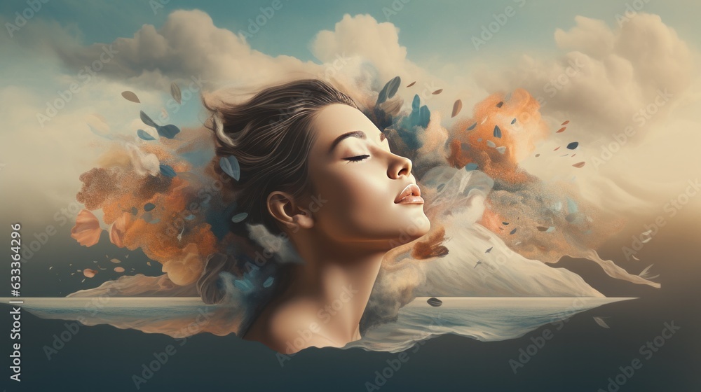 Poster visual depiction of the abstract concept of mindfulness and slow living, emphasizing the importance 