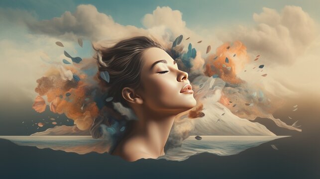 Visual depiction of the abstract concept of mindfulness and slow living, emphasizing the importance of mindful practices and a slower pace of life. AI generative.