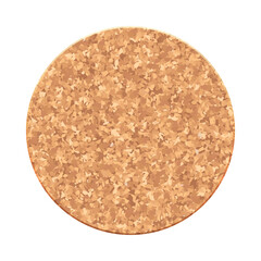 Mockup of a cork coaster for hot and alcohol. Coaster from a corkboard. Realistic vector logo printable template