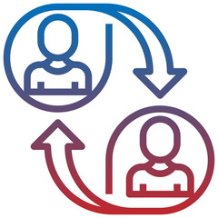 Fototapeta premium PEER TO PEER line icon,linear,outline,graphic,illustration