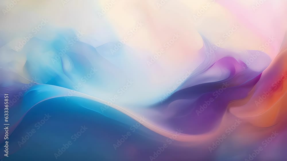 Poster a hazy mist blurring the boundaries between colors in a vibrant abstract painting. abstract wallpape