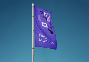 Vertical Flag Mockup