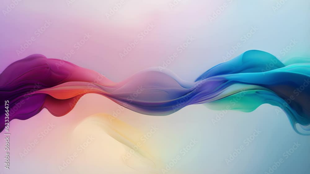 Poster a series of abstract shapes that cycle through a spectrum of colors gradually shifting and changing 