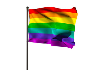 Fototapeta premium Digital png illustration of flag with rainbow on transparent background