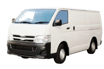 Digital png illustration of white van on transparent background