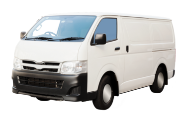 Digital png illustration of white van on transparent background