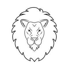 Lion head, vector template, illustration, design, tattoo, logo.