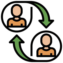 PEER TO PEER line icon,linear,outline,graphic,illustration