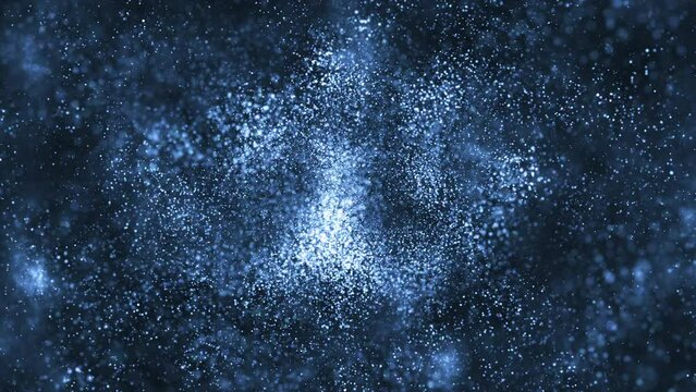 Blue technology particle swirl beautiful loop background