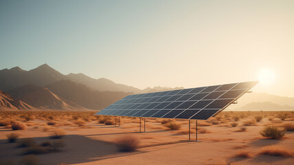 Solar panels in the rugged desert