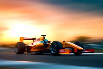 Fototapete Formula 1 racing in high speed with motion blur © Alcuin