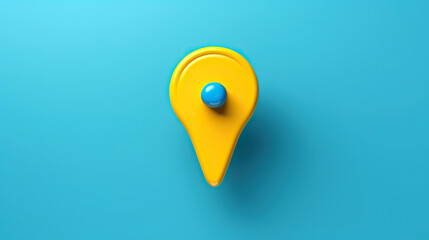 Fototapeta premium Locator mark of map and location pin or navigation icon sign on blue background with search concept. 3D rendering.