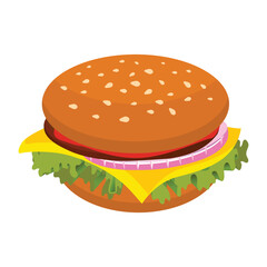 Yummy Burger Design Vector Artwork