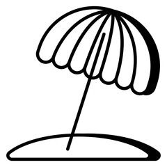 A flat design icon of outdoor umbrella 