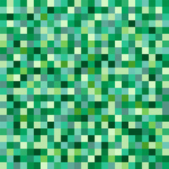 Vector seamless pixelated texture in green colors, pixel pattern.
