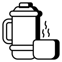 An editable design icon of tea flask