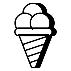 Fototapeta na wymiar Ice cream cone icon, editable vector