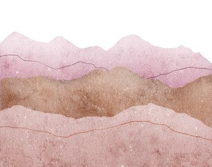 Landscape with mountains abstract background with modern gradient color, watercolor illustration