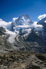 peak of Dent Blanche with Glacier du Grand Cornier in summer 2023, Valais