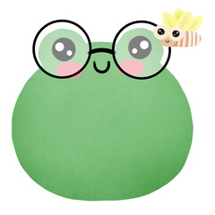 Fototapeta premium frog face wearing glasses