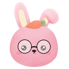 rabbit face with glasses