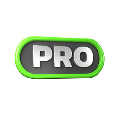 PRO label plan 3D illustration