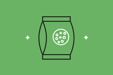 Vector fertilizer illustration in flat design style,  geometric garden icon.