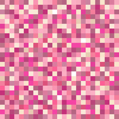 Vector seamless pixelated texture in pink colors, pixel pattern.
