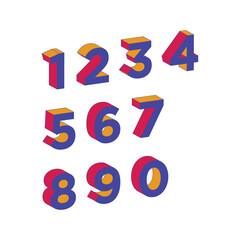 set of 3d colorful numbers, 3d number set, 3d numbers, colorful numbers, colorful number set