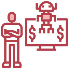 ARTIFICIAL INTELLIGENCE SUPPORT line icon,linear,outline,graphic,illustration