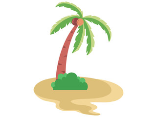 Beach Coconut Tree Illustration
