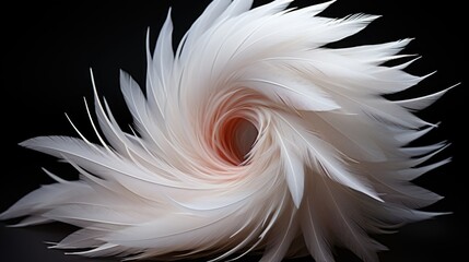 Fototapeta premium white feather on black
