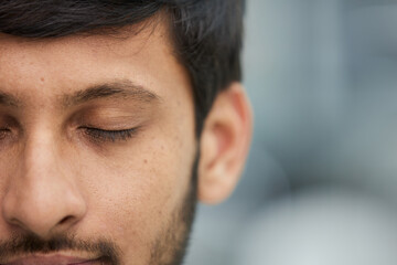 Obraz premium Close-up portrait of a masculine handsome man.