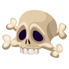 Skull with crossbones. Emoji, icon. Vector illustration EPS10.