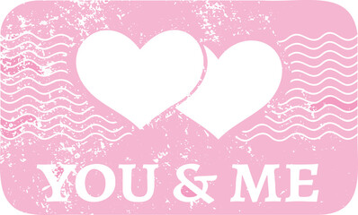Digital png illustration of you and me text on transparent background