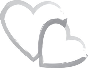 Digital png illustration of grey hearts on transparent background