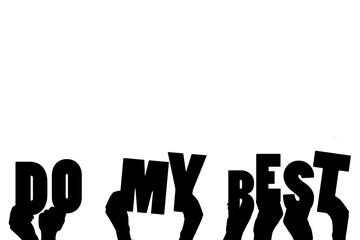 Digital png illustration of hands with do my best text on transparent background