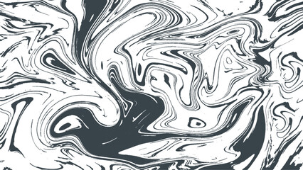 Fototapeta premium Vector marble abstract seamless pattern in the ebru style. Black and white texture, wood pattern background.