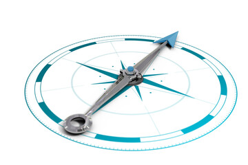 Digital png illustration of blue compass on transparent background © vectorfusionart