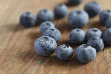 blueberries on wooden background