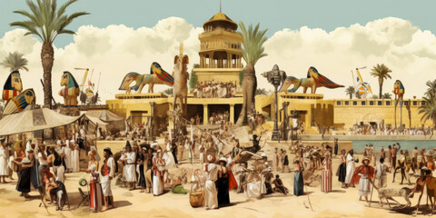 Egypt collage illustration - Generative AI - obrazy, fototapety, plakaty
