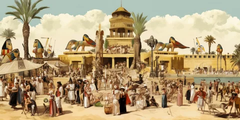 Deurstickers Egypt collage illustration - Generative AI © jovannig