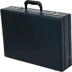Digital png photo of black suitcase on transparent background