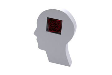 Digital png illustration of head with black square cut out on transparent background