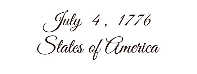 Digital png text of july 4,1776,states of america on transparent background