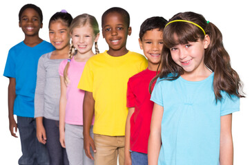 Digital png photo of happy diverse children on transparent background