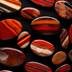Brown and Red Jasper Gemstone on Dark Background. Generative AI