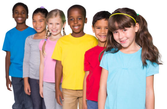 Digital png photo of happy diverse children on transparent background