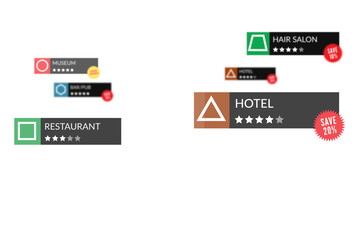 Fototapeta premium Digital png illustration of icons with rating on transparent background